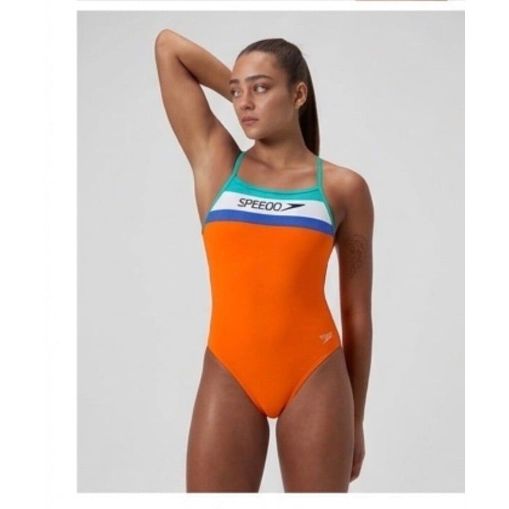 NWT Speedo Eco Endurance One Piece Swimsuit Orange Size 32